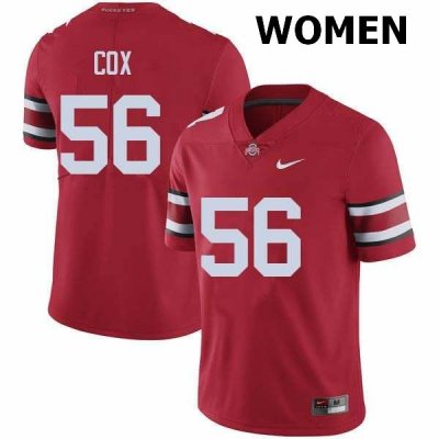 NCAA Ohio State Buckeyes Women's #56 Aaron Cox Red Nike Football College Jersey JWM7845OZ